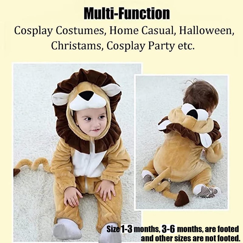OLLULL Baby Lion Costumes Unisex Toddler Outfit Halloween Dress Up Romper 1-3 Months - Image 3